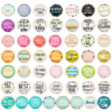 Glass Cabochons, Half Round, Word, 25mm, 50 styles, 1pc/style, 50pcs/bag, 1 bag/box