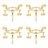 Iron Tray Pedestal, for Crystal Ball, Golden, 7.1x4.1cm, Tray: 2.6cm, 4pcs/set