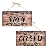 Printed Natural Wood Hanging Wall Decorations, Open/Closed Business Signs, for Front Door Home Decoration, Rectangle with Word, BurlyWood, 150x300mm