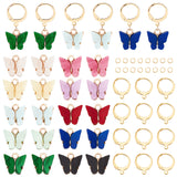 DIY Butterfly Drop Earring Making Kit, Including Acrylic Pendants, 304 Stainless Steel Leverback Earring Findings & Jump Rings, Mixed Color, 60Pcs/box