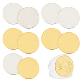 12Pcs 2 Colors Iron Blank Commemorative Coins, Lucky Coins, with Protection Case, Flat Round, for Laser Engraving Craft, Mixed Color, 39.5x1.5mm, 6pcs/color