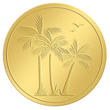 Self Adhesive Gold Foil Embossed Stickers, Medal Decoration Sticker, Coconut Tree Pattern, 5x5cm