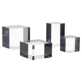 12Pcs 4 Styles Acrylic Jewelry Display Bases, Cube & Cuboid, Clear, 30~45x30~45x30~50mm, 3pcs/style