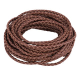 Brown Round Braided Leather Necklace Cords for Jewelry Making