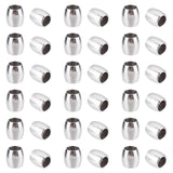 304 Stainless Steel Beads, Barrel, with Bead Container, Stainless Steel Color, 6x6mm, Hole: 4mm, about 100pcs/box