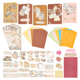 DIY Teachers' Day Theme Envelope & Card Kids Craft Kits, including Envelope, Paperboard and Rectangle Konfetti, Silk Ribbon, Rhinestone and Paper Accessories, Mixed Color, 180x125x0.4mm