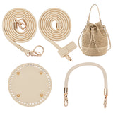 Imitation Leather Bag Bottoms & Purse Strap & Drawstring for Bucket Bag Set, with Iron & Alloy Findings, Navajo White