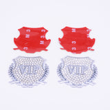 Car Alloy Emblem Badge Stickers, Self Adhesive Badge Decals, VIP Badge, Platinum, 50.5x54x2mm