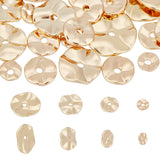 40pcs 4 styles Brass Spacer Beads, Textured Flat Round, Light Gold, 4~10x1~1.5mm, Hole: 1.2mm, 10pcs/style