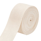 10M Cotton Ribbon, Twill Tape Ribbon, Double Herringbone Ribbon, for Carpet Decor, Flat, Cornsilk, 2 inch(50mm), about 10.94 Yards(10m)/Bag