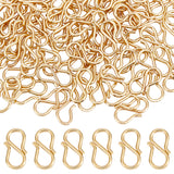 100Pcs 304 Stainless Steel S-Hook Clasps, Real 18K Gold Plated, 13x7x1mm