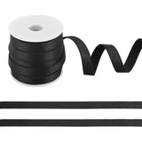 Polyester Elastic Shoulder Strap, with Plastic Empty Spools, for Sewing Bra Straps Making, Black, 10mm, about 10.94 Yards(10m)/Roll
