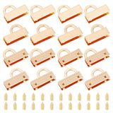 10 Sets Iron Bag Suspension Clasps, Side Clip Buckle, with Screws, Purse Making Findings, Light Gold, Clasp: 20x28.5x7.5mm, 2pcs/set