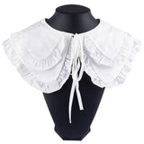 1Pc Detachable Polyester Lady's False Collars, Ruffled Edge Neckline Trim, Clothes Sewing Applique Edge, DIY Garment Accessories, White, 1456x140x1mm