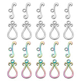 10 Sets 2 Colors 304 Stainless Steel Toggle Clasps, Teardrop, Mixed Color, Teardrop: 18.5x9.5x2.5mm, Hole: 1.5mm, Bar: 6.5x16.5x2.5mm, Hole: 1.5mm, 5 sets/color