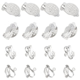 40Pcs 2 Style 304 Stainless Steel Clip-on Earring Findings, Stainless Steel Color, 12.5~22x6~15x8mm, 20Pcs/style