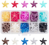Resin Imitation Pearl Cabochons, Starfish, Mixed Color, 18.5x19x7mm, 10colors, 20pcs/color, 200pcs/box