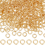 400Pcs 304 Stainless Steel Open Jump Rings, Round Ring, Real 24K Gold Plated, 18 Gauge, 6x1mm, Inner Diameter: 4mm