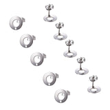 304 Stainless Steel Stud Earring Findings, with Loop, Flat Round, Stainless Steel Color, 10x1mm, Hole: 1.5mm, Pin: 0.8mm, 80pcs/box