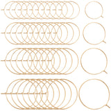 80Pcs 4 Size 316 Surgical Stainless Steel Wine Glass Charms Rings, Hoop Earring Findings, DIY Material for Basketball Wives Hoop Earrings, Real 18K Gold Plated, 21 Gauge, 29~45x25~40x0.7mm, 20Pcs/size