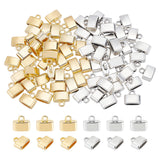 72Pcs 2 Colors Alloy Cord Ends, Platinum & Golden, 10x11.5x5mm, Hole: 2mm, Inner Diameter: 9x3mm, 36Pcs/color