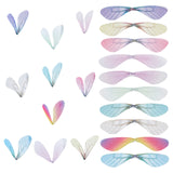 100Pcs 10 Color Polyester Fabric Wings Crafts Decoration, for DIY Jewelry Crafts Earring Necklace Hair Clip Decoration, Dragonfly Wing, Mixed Color, 87x19mm, Hole: 0.6mm, 10Pcs/Color