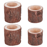 Wood Candle Holders, for Rustic Wedding Party Birthday Holiday Decoration, 4pcs/set