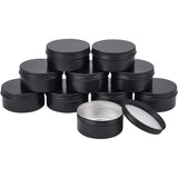 Round Aluminium Tin Cans, Aluminium Jar, Storage Containers for Cosmetic, Candles, Candies, with Screw Top Lid, Gunmetal, 8.6x3.9cm, capacity: 150ml, 10pcs/box