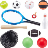 Rubber Mini Sports Equipment Accessories, Dollhouse Accessories Pretending Photography Props Decorations, Mixed Color, 16~92.5x9.5~37.5x1~23mm