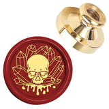 Golden Tone Wax Seal Brass Stamp Head, for Wax Seal Stamp, Skull, 25x14.5mm