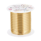 1 Roll Round Copper Wire, for Jewelry Making, Light Gold, 26 Gauge, 0.4mm, about 393.70 Feet(120m)/Roll