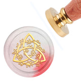 Brass Wax Seal Stamp with Handle, for DIY Scrapbooking, Floral Pattern, 3.5x1.18 inch(8.9x3cm)