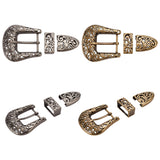 4 Sets 2 Colors Belt Alloy Buckle Sets, include Roller Buckle, Rectangle Silder Charm, Triangle Zipper Stopper, Mixed Color, 63x59x8mm, 2 sets/color