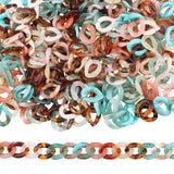 700Pcs 7 Color Acrylic Linking Rings, Quick Link Connectors, For Jewelry Curb Chains Making, Imitation Gemstone Style, Twist, Mixed Color, 13x10x3mm, Inner Diameter: 4x7.5mm, 100pcs/color