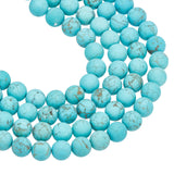 2 Strands Natural Howlite Beads Strands, Frosted, Round, Dyed & Heated, 8mm, Hole: 1mm, about 47pcs/strand, 15.5 inch