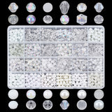 DIY Beads Jewelry Making Finding Kits, Including Glass Beads & Acrylic Beads, Mixed Shapes, Mixed Color, 5~7x4~6x4~6mm, Hole: 1~1.6mm, about 1080pcs/box