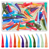 72Pcs 12 Colors Bent Tip Plastic Fluid Precision Blunt Needle Dispense Tips, Glue Dispensing Needles, Mixed Color, 3~3.2x0.75cm, Inner Diameter: 0.025~0.3cm, 6pcs/style