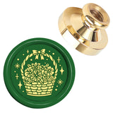 Golden Tone Wax Seal Brass Stamp Head, for Wax Seal Stamp, 25x14.5mm