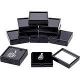 Acrylic Jewelry Box, Visual Box, Square, Black, 61x61x20mm, Ratent: 51x51mm