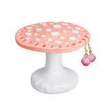 Mushroom 26-Hole Resin Earring Display Stands, Earring Studs Organizer Holder, Pink, 9x7.2cm, Hole: 4.5mm