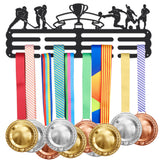 Sports Theme Iron Medal Hanger Holder Display Wall Rack, with Screws, Sports Themed Pattern, 150x400mm