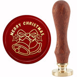 Brass Wax Seal Stamp with Handle, for DIY Scrapbooking, Christmas Bell Pattern, 3.5x1.18 inch(8.9x3cm)