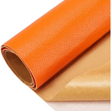 Self-adhesive PVC Leather, Sofa Patches, Car Seat, Bed Leather Repair Subsidies, Dark Orange, 61.15x30.5x0.08cm