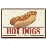 Vintage Metal Tin Sign, Wall Decor for Bars, Restaurants, Cafes Pubs, Hot Dog Pattern, 30x20cm