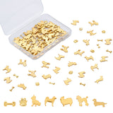 Alloy Cabochons, for DIY Crystal Epoxy Resin Material Filling, Dog, Golden, 112pcs/box