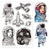 Custom PVC Plastic Clear Stamps, for DIY Scrapbooking, Photo Album Decorative, Cards Making, Spaceman, 160x110x3mm