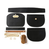 DIY Crossbody Bags Knitting Set, Including PU Leather Accessoriess, Iron & Alloy Chains Strap, D-Ring and Wax Cord, Mixed Color, 42x6.3x0.3cm, Hole: 4mm