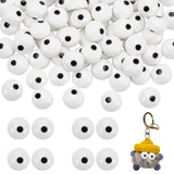 100Pcs Craft Resin Doll Eyes Cabochons, Stuffed Toy Eyes, Half Round, White, 13x7mm