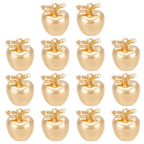 14Pcs Brass Charms, Imitation Apple, Real 18K Gold Plated, Real 18K Gold Plated, 10x8x7.5mm, Hole: 0.8mm