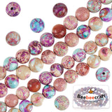 1 Strands Natural Imperial Jasper Beads Strands, Dyed, Round, Blue Violet, 6mm, Hole: 1mm, about 62pcs/strand, 15.47''(39.3cm)